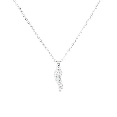 LA CORNE ITALIENNE Halskette Eleganza Kette aus versilbertem Stahl, Horn aus Stahl und Zirkonia, Unique, Edelstahl, zirkonia LA CORNE ITALIENNE Halskette Eleganza Kette aus versilbertem Stahl, Horn aus Stahl und Zirkonia, Unique, Edelstahl, zirkonia von LA CORNE ITALIENNE