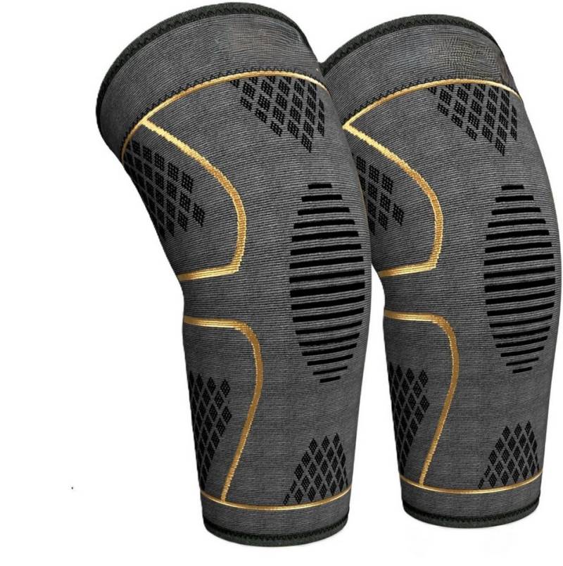 LA CUTE Kniebandage Kupfer-farben für Damen & Herren, Kompressions für Sport und Genesung (Kompressions-Kniebandagen für Training, Regeneration, Sport und Rehabilitation, 2er Set Kniebandagen effektive Unterstützung Schmerzlinderung Sport), Optimale Knieunterstützung, Druckverteilung, atmungsaktiv, langlebig von LA CUTE