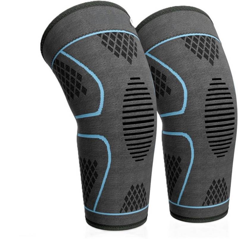 LA CUTE Kniebandage Kniebandagen Himmelblau unisex, Kompressionsmanschette Sport Set (Kompressionsbandagen Set Knie, Schmerzlinderung & Stabilität, 2er Set Kniebandagen in Himmelblau für Damen & Herren Sport), Kniebandage Himmelblau unisex, rutschfest & atmungsaktiv für Sport von LA CUTE