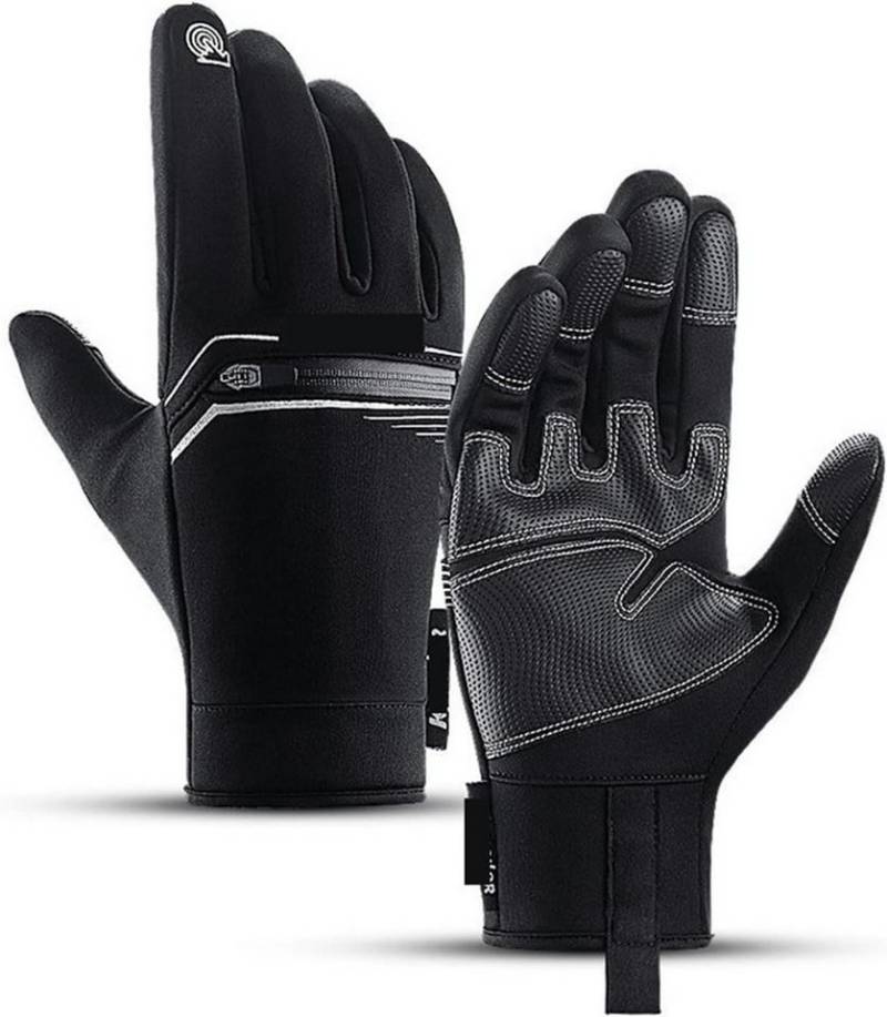 LA CUTE Multisporthandschuhe Fahrradhandschuhe Winter Herren Damen Wasserdicht Winddicht (Outdoor-Sporthandschuhe für Herren & Damen – warm, robust & rutschfest, Touchscreen-Winterhandschuhe Kartentasche winddicht atmungsaktiv) Winddichte, wasserdichte Winterhandschuhe Touchscreen Kartentasche von LA CUTE
