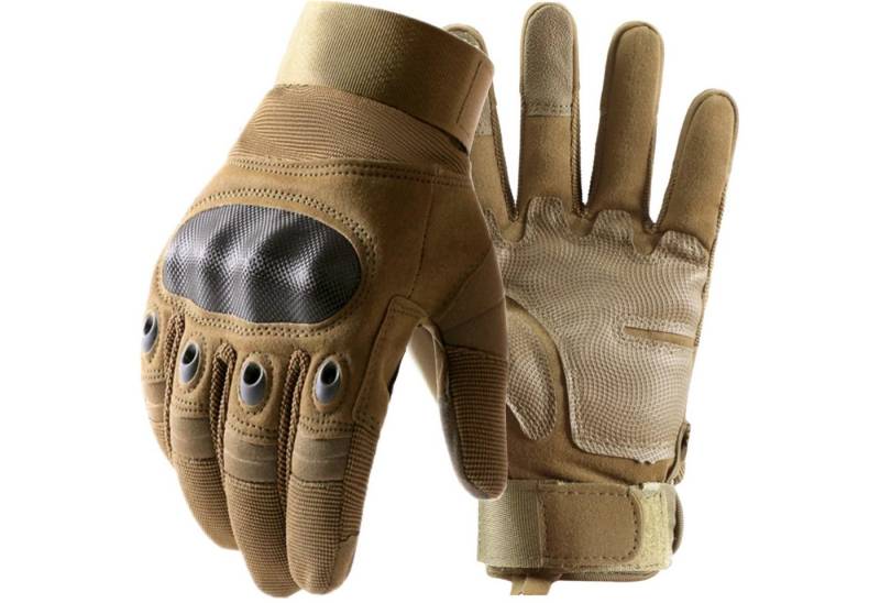 LA CUTE Multisporthandschuhe Überlebens-Motorrad-Kampf-Taktische Handschuhe für Männer – L, Braun (Überlebens-Motorrad-Kampf-Taktische Handschuhe, Praktische, langlebige Handschuhe) Robuste Nylonhandschuhe mit verstärktem Schutz für Knöchel und Hände. von LA CUTE