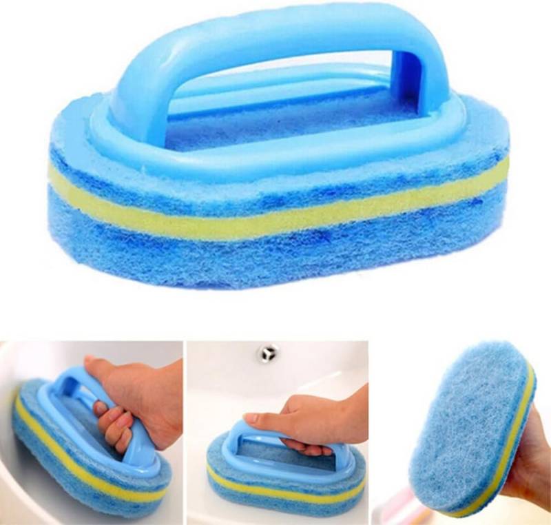 LA CUTE Schwamm Reinigungsschwamm mit Griff für Bad, Küche und mehr, Ergonomischer Griff, langlebiger 3-Schicht-Schwamm, vielseitig von LA CUTE