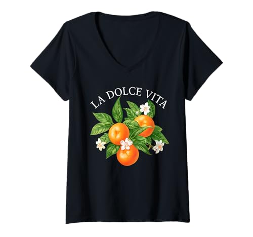 Damen LA DOLCE VITA X Aperölchen Spritz Orangen Kollektion T-Shirt mit V-Ausschnitt Damen LA DOLCE VITA X Aperölchen Spritz Orangen Kollektion T-Shirt mit V-Ausschnitt von LA DOLCE SPRITZ VITA - Italian Fashion & Lifestyle