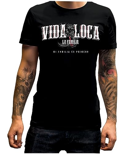 LA FAMILIA VIDA LOCA, "Be Careful who You Trust T-Shirt Mi Familia es Primero, schwarz oder weiß (Schwarz, 3XL) von LA FAMILIA VIDA LOCA