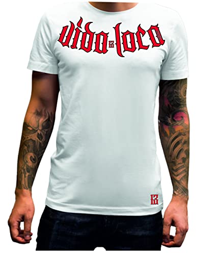 LA FAMILIA VIDA LOCA Herren T-Shirt I T-Shirt Herren Vida Loca I Herren Tshirt La Familia I Tshirt 13 red I Farbe weiß oder schwarz I M-5XL (4XL, weiß) von LA FAMILIA VIDA LOCA
