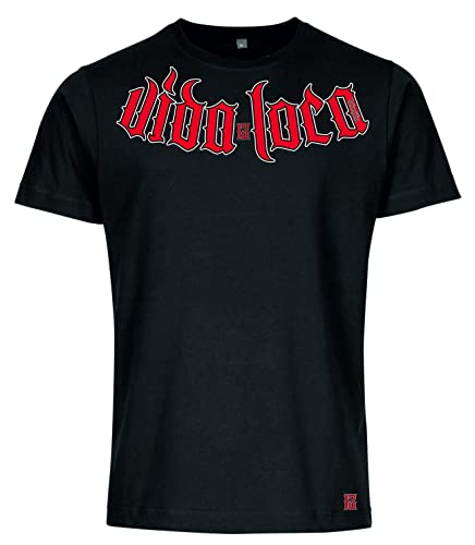 LA FAMILIA VIDA LOCA Herren T-Shirt I T-Shirt Herren Vida Loca I Herren Tshirt La Familia I Tshirt 13 red I Farbe weiß oder schwarz I M-5XL (XXL, Schwarz) von LA FAMILIA VIDA LOCA