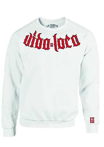 LA FAMILIA VIDA LOCA I Sweatshirt I Pulli I La Familia Pulli I 13 I Herren Sweatshirt I Vida Loca I Schwarz und Weiss I M-5 XL (XXL, Weiss) von LA FAMILIA VIDA LOCA