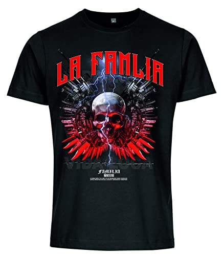 LA FAMILIA VIDA LOCA Original Dark Herren T-Shirt in der Farbe schwarz oder weiß (3XL, Schwarz) von LA FAMILIA VIDA LOCA