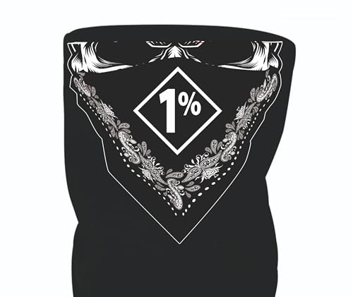 LA FAMILIA VIDA LOCA Original Multifunktionstuch, 1%,Schlauchschal, Schwarz mit Front- und Backprint von LA FAMILIA VIDA LOCA