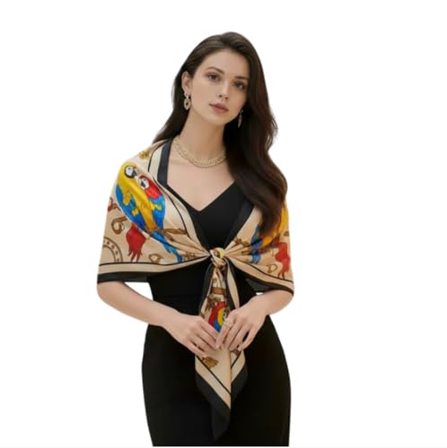 LA FERANI Seidentuch bunt klassisch Halstuch Seide Sommer Schal formelle Anlässe Tuch Umschlagtuch leicht 180x90 Strandtuch Seidenschal Geschenk für Sie Frau (Model 5) von LA FERANI