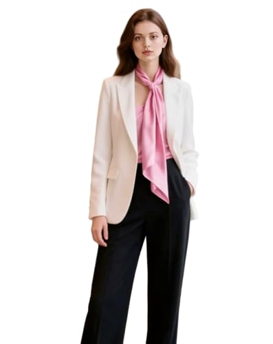 LA FERANI Seidentuch Rosa Uni Farbe Halstuch Chiffon Tuch Umschlagtuch leicht 90x90cm Bandana Geschenk Sommer Frühling stilvoll (Rosa) von LA FERANI