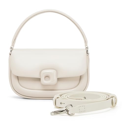 LA FESTIN Leder Handtasche für Damen – Elegante Tasche mit Edelsteinverzierung, vielseitig tragbar, stilvolle Umhängetasche für den täglichen Gebrauch - Perfekt für Büro, Freizeit - Elfenbein von LA'FESTIN
