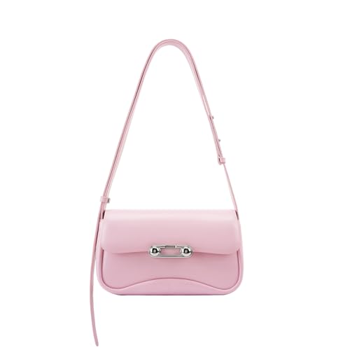 LA FESTIN Umhängetasche Damen Aus Rindsleder- Luxus Handtasche Damen Groß Mit Verstellbarem Lederband, Schultertasche Damen Innentasche Mit Reißverschluss - Rosa von LA'FESTIN