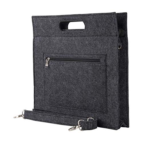 LaFiore24 Filztasche Filz Shopper Umhängetasche Filz Cross-Body-Bag Schultertasche Dunkel Grau von LA FIORE 24