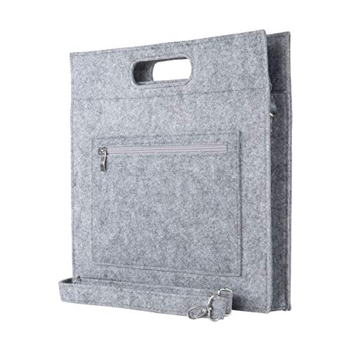 LaFiore24 Filztasche Filz Shopper Umhängetasche Filz Cross-Body-Bag Schultertasche Hell Grau von LA FIORE 24