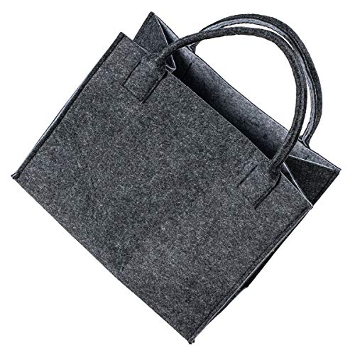 LaFiore24 Hochw. Filztasche Einkaufstasche Filz Shopper Festival Damen Handtasche grau-hellgrau von LA FIORE 24
