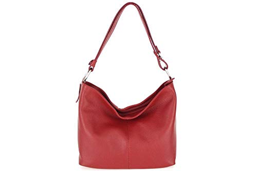 LaFiore24 Italienische Umhängetasche Schultertasche Leder rot von LA FIORE 24