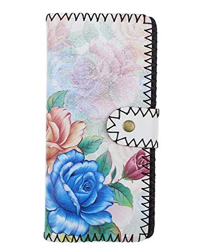 LaFiore24 Portemonnaie Geldbörse hochwertiger Damen Geldbeutel Leder Blumen Vintage Lang Gross Mehrfarbig-Blume von LA FIORE 24