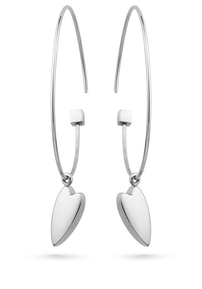 LA LARIS Paar Ohrhänger SOLID HEART, 925 Sterling Silber von LA LARIS