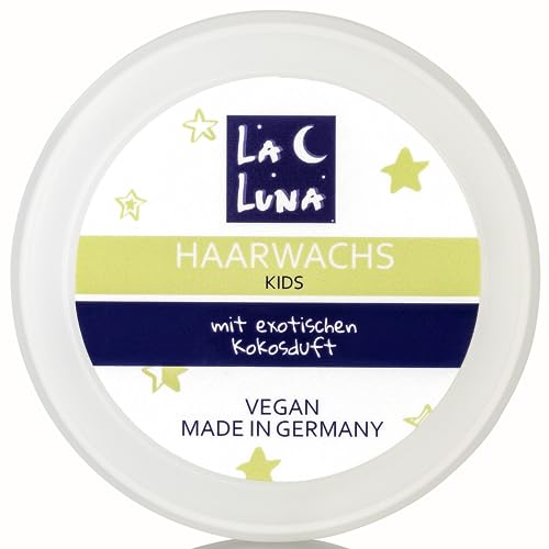 Haarwachs Kinder mit reinem Kokosöl|natürliches Finish| Kids Styling Creme|vegan|LA LUNA Made in Germany|Mädchen Jungen|nicht klebend|wasserlöslich|Hair Pflege Kleinkind Kinderhaar Stylen -100ml von LA LUNA