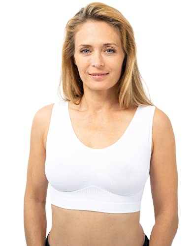 LA LUNA Bustier Damen, Soft Schlaf Still Sport BH | Büstenhalter bügellos, Umstandsbh Schwarz/Weiß/Grau/Hautfarben, Bralette Lift Wohlfühl Bra, ohne Bügel, nahtlos, Yoga Sport Bustier von LA LUNA