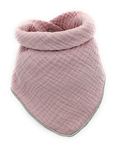 LA LUNA®BABY Halstuch Musselin, weich & saugfähig mit Druckknopf, Made in Germany,100% reine Baumwolle, Junge und Mädchen 0-4 Jahre, Dreieckstuch,Spucktuch,Sabber-Lätzchen,Bandana,Schal-Baby von LA LUNA
