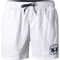 LA MARTINA Herren Badeshorts weiß Mikrofaser unifarben von LA MARTINA