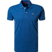 LA MARTINA Herren Polo-Shirt blau Baumwoll-Piqué von LA MARTINA