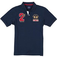 LA MARTINA Herren Polo-Shirt blau Baumwoll-Piqué von LA MARTINA