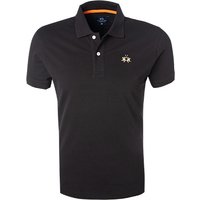 LA MARTINA Herren Polo-Shirt schwarz Baumwoll-Piqué von LA MARTINA