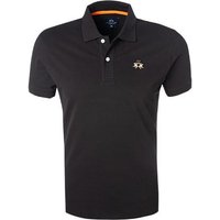 LA MARTINA Herren Polo-Shirt schwarz Baumwoll-Piqué von LA MARTINA