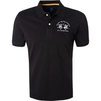LA MARTINA Herren Polo-Shirt schwarz Baumwoll-Piqué von LA MARTINA