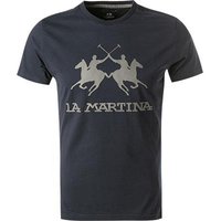 LA MARTINA Herren T-Shirt blau Baumwolle von LA MARTINA