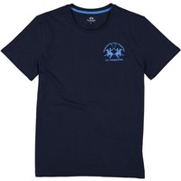 LA MARTINA Herren T-Shirt blau Baumwolle von LA MARTINA