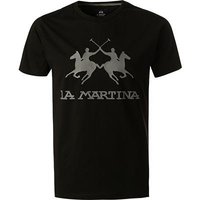 LA MARTINA Herren T-Shirt schwarz Baumwolle von LA MARTINA