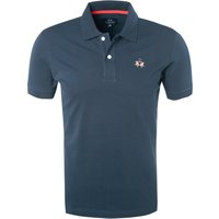 LA MARTINA Herren Polo-Shirt blau Baumwoll-Piqué Slim Fit von LA MARTINA