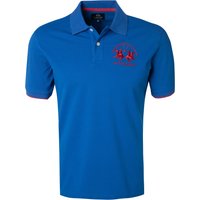 LA MARTINA Herren Polo-Shirt blau Baumwoll-Piqué von LA MARTINA