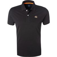 LA MARTINA Herren Polo-Shirt schwarz Baumwoll-Piqué Slim Fit von LA MARTINA