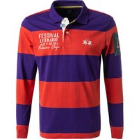 LA MARTINA Herren Polo-Shirt orange,violett Gestreift von LA MARTINA