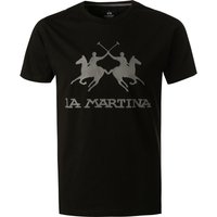 LA MARTINA Herren T-Shirt schwarz Baumwolle von LA MARTINA