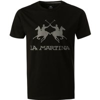 LA MARTINA Herren T-Shirt schwarz Baumwolle von LA MARTINA