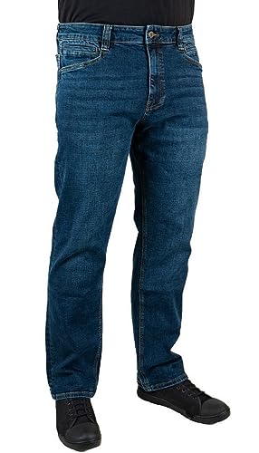 LA Police Gear Herren Terrain Flex Relaxed Fit Tactical Jeans Bequeme Stretch Denim Jeans EDC Stretch Bund Jeans, Mittlerer Waschung, 32W / 32L von LA Police Gear