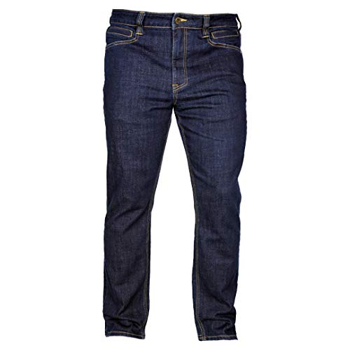 LA Police Gear Herren Terrain Flex Taktische Jeans, Bequeme Stretch Denim Jeans für Herren, EDC Stretch Bund Jeans, Straight Fit/Dark Wash, 34W / 32L von LA Police Gear