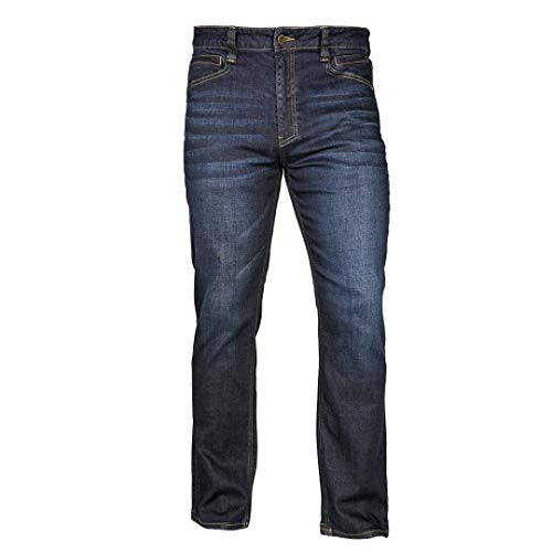 LA Police Gear Herren Terrain Flex Taktische Jeans, Bequeme Stretch Denim Jeans für Herren, EDC Stretch Bund Jeans, Straight Fit/Medium Wash, 34W / 34L von LA Police Gear