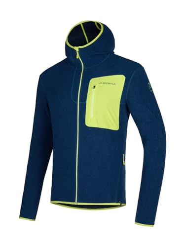 LA SPORTIVA AGON HOODY 2. Schicht Herren Thermo-Mischung Wolle Farbe Storm Blau-Lime Punch, Storm Blue/Lime Punch, L von LA SPORTIVA