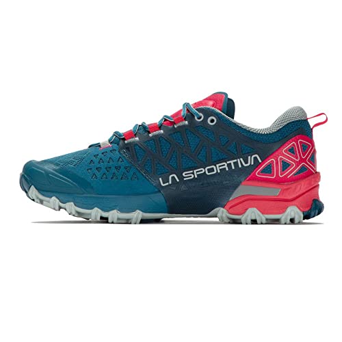 LA SPORTIVA W Bushido Ii Colorblock-Blau-Pink - Technischer komfortabler Damen Berglaufschuh, Größe EU 39.5 - Farbe Ink von LA SPORTIVA