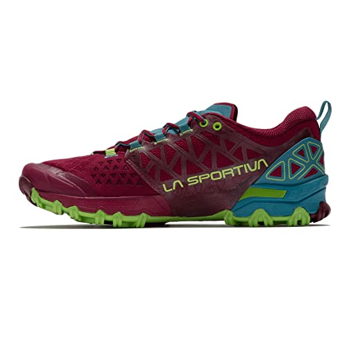 LA SPORTIVA W Bushido Ii Rot - Technischer komfortabler Damen Berglaufschuh, Größe EU 38 - Farbe Red Plum - Topaz von LA SPORTIVA