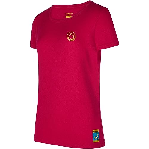 LA SPORTIVA Damen Climbing on The Moon T-Shirt, Fucsia-Giallo, L von LA SPORTIVA