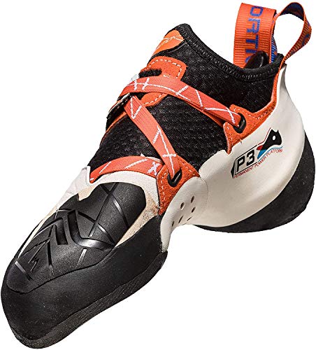 LA SPORTIVA W Solution Orange - Revolutionärer weicher P3 Damen Kletterschuh, Größe EU 39.5 - Farbe White - Apricot Oran von LA SPORTIVA