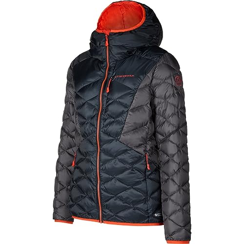 LA SPORTIVA Damen Pinnacle Down Jacke, black-cherry tomato, XS von LA SPORTIVA